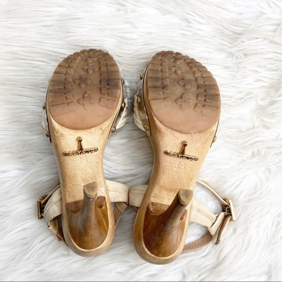 Schutz Nude Leather Strappy Platform Sandals - Picture 9 of 9